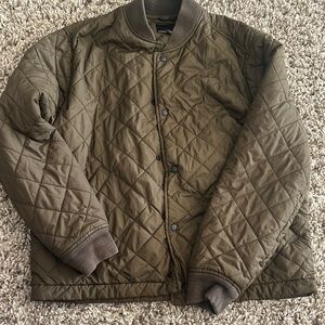 Men's Quilted banana republic water resistant Jacket - Olive Green